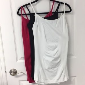 3 M Bisou Bisou Ribbed Camisoles Black White Berry